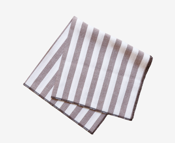 Serviette rayure marron