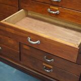 British Mahogany Apothecary Cabinet or Bank of Drawers, 1930s