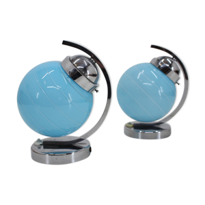 Paire de lampes bleues