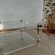 Large Hollywood Regency coffee table Lucite Brass double top 70s