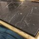 Wrought iron and veined marble coffee table, 1940s-50s