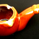 Cendrier en forme de pipe années 1950  céramique vernissée