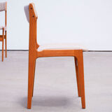 Set of 6 Scandinavian chairs vintage solid teak and wool 1960