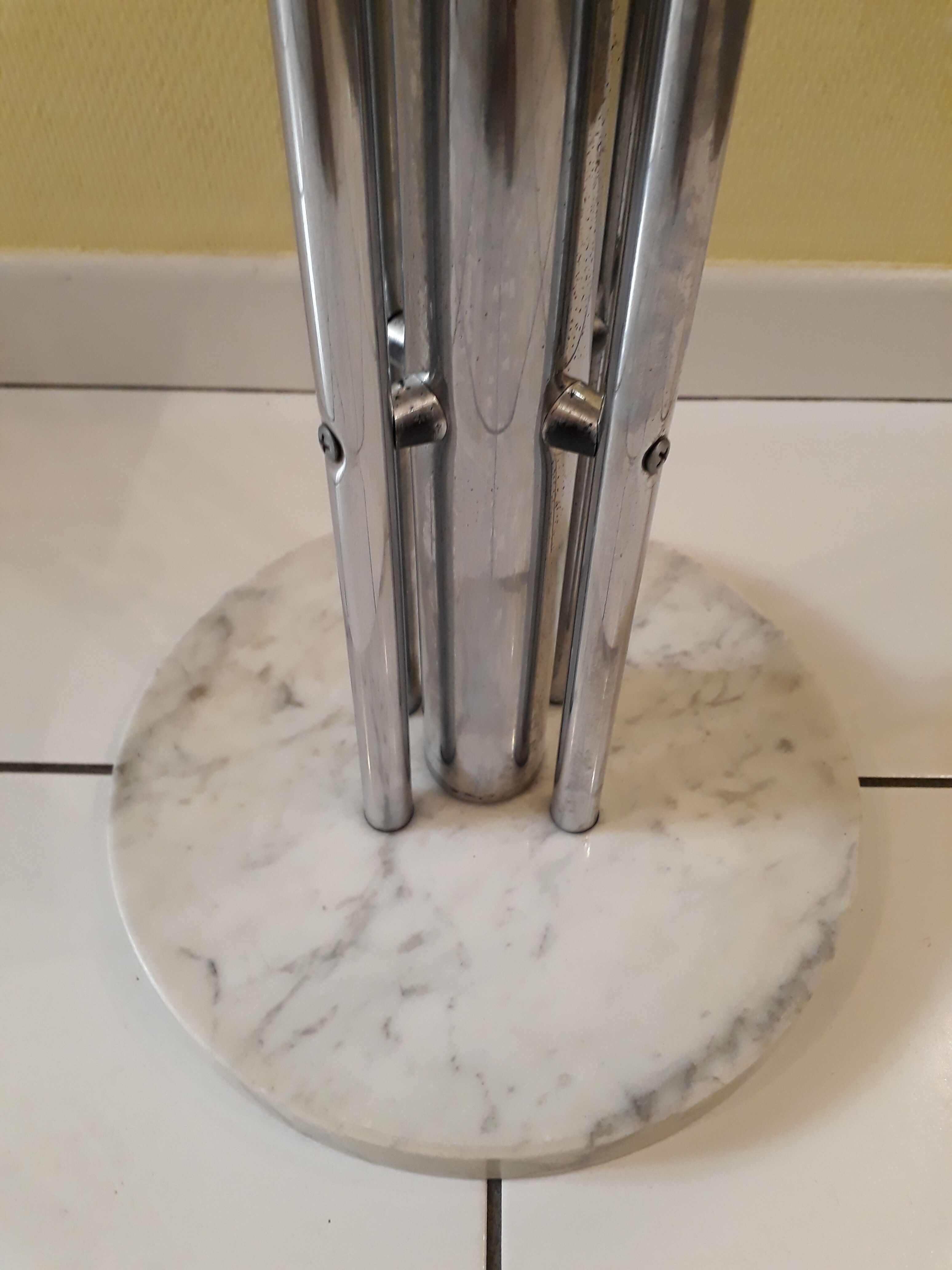 Vintage console 70/80 chrome marble glass