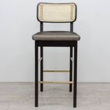 Red Edition high stool in rattan and fabric