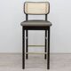 High stool Red Edition in rattan and fabric