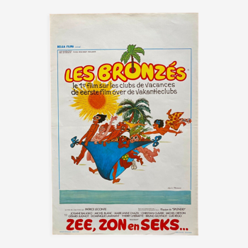 Affiche cinéma originale "Les bronzés" L'Equipe du Splendid 40x60cm 1978