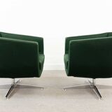 Vintage Mid Century Clubchairs - Cocktail Chairs in dark green fabrics 60s