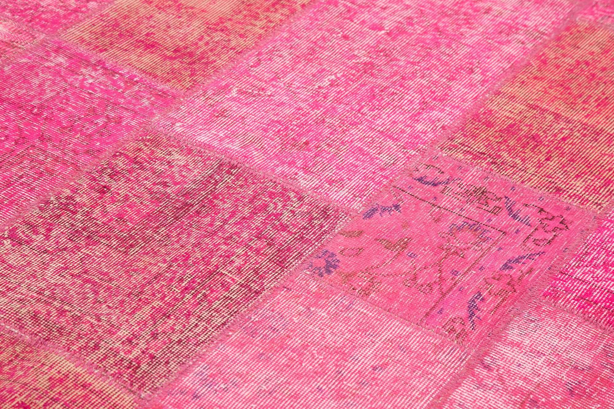 Tapis oriental surteint 200 cm x 300 cm tapis patchwork rose noué