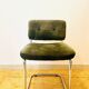 Vintage Roche Bobois chair in green suede Year 1970
