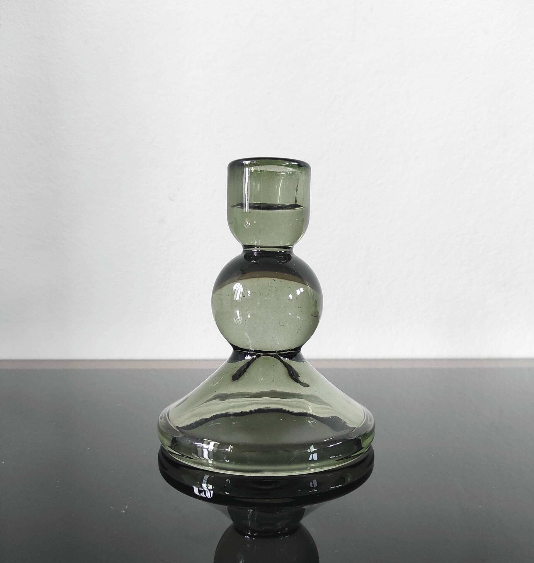 Bougeoir design en verre teinté