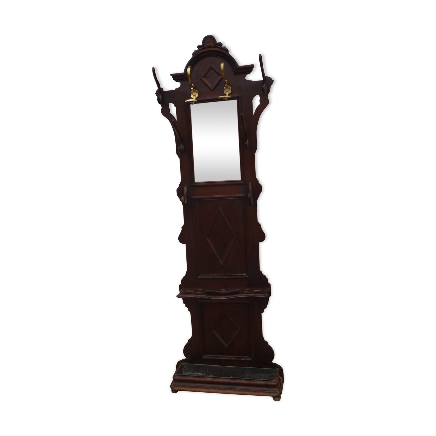 Oak cloakroom coat rack