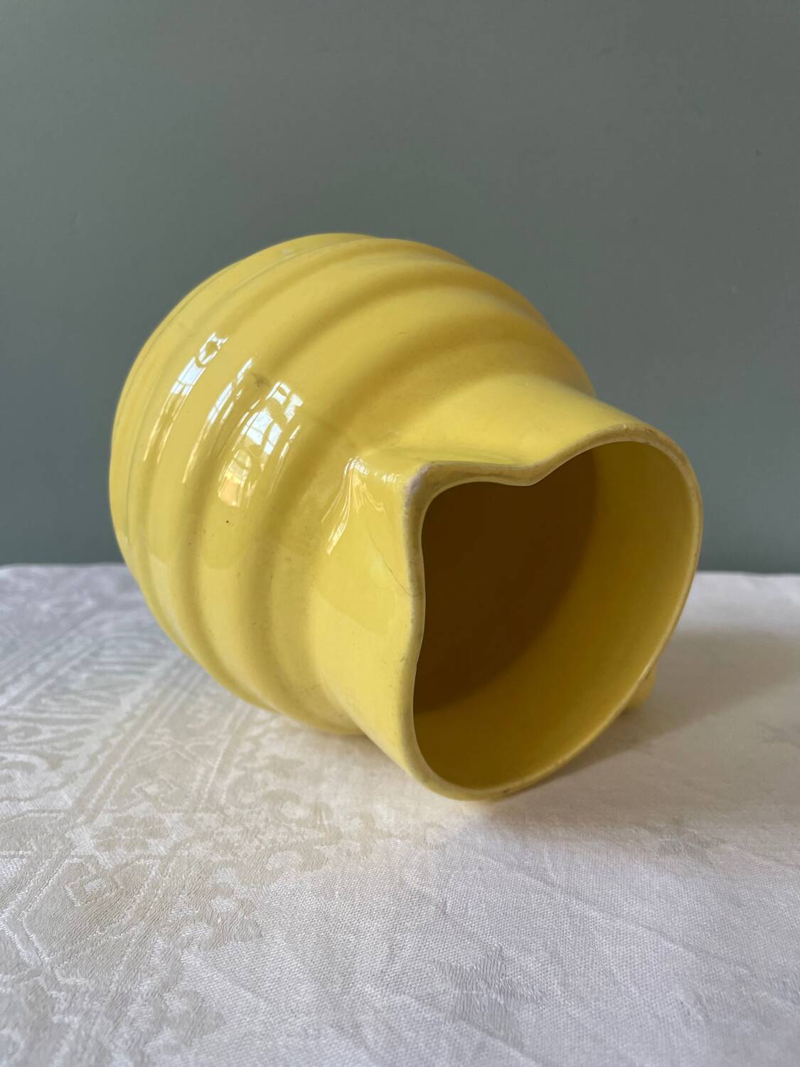 Old yellow pitcher Ste Amandinoise St Amand