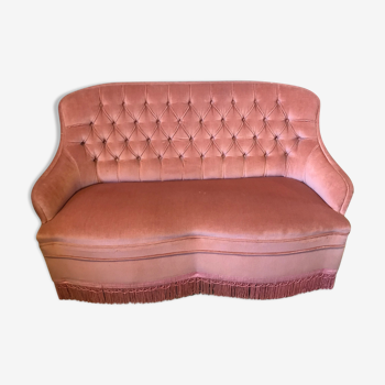 Two-seater velvet sofa