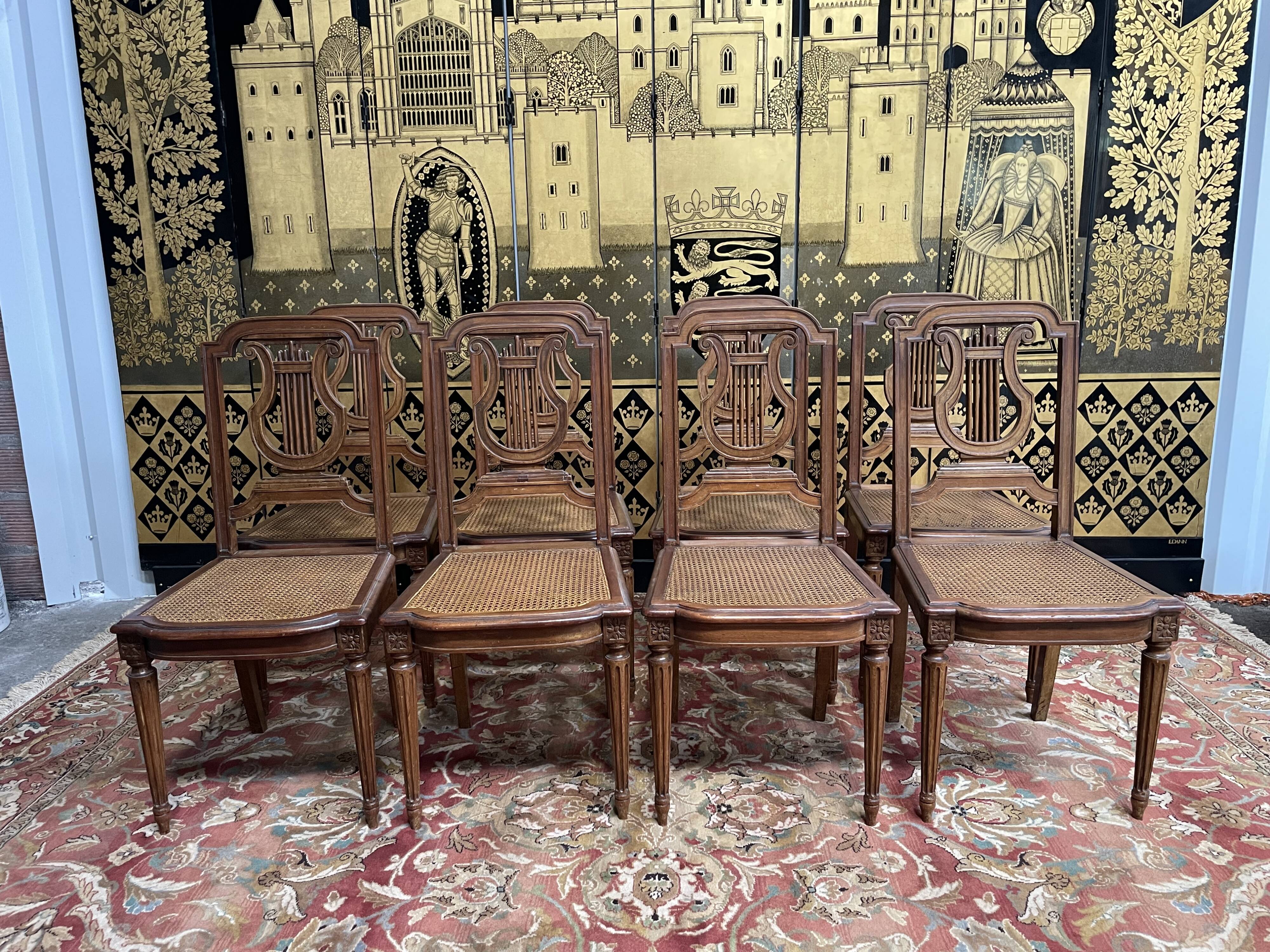 Set of 8 Louis XVI style chairs in canning
