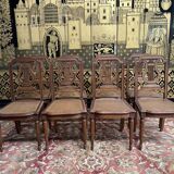 Set of 8 Louis XVI style chairs in canning