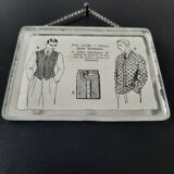 Antique "Fashion" illustration inserted under a mirror. Cabinet of Curiosities