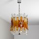 Murano Chandelier Amber and Clear Lava Mazzega Italian Mid Century 60s