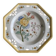 Antique plate with hand-painted floral decoration - 29 cm - yellow