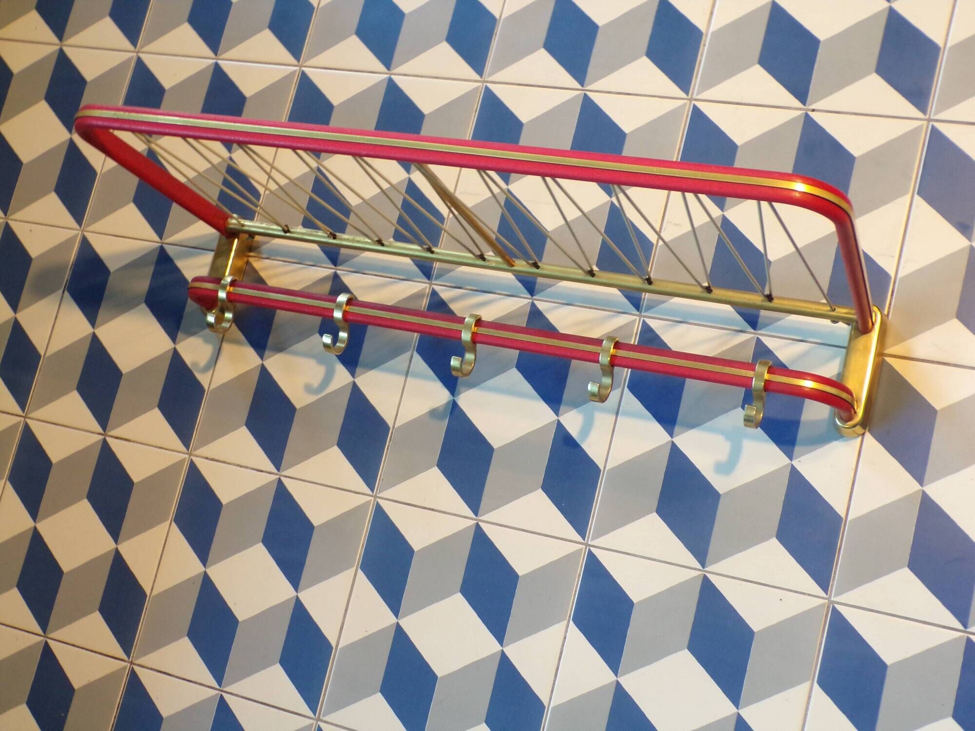 Portemanteau façon porte-bagage de train l=63cm