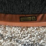 Ottoman model " King" in brown whiskey leather by Roger Vandenbeuck for Strassle , SWITZERLAND