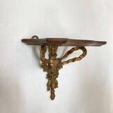 baroque shelf in wood and bronze ribbon