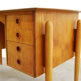 Vintage Pine Veneer Desk, 1960s