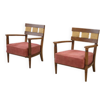 Paire de fauteuils brutalistes attribués à Audoux Minet 1950’s
