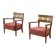 Brutalist pair of armchairs attributed to Audoux Minet, 1950s.