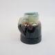 Art Deco pitcher in black, brown and blue glazed ceramic