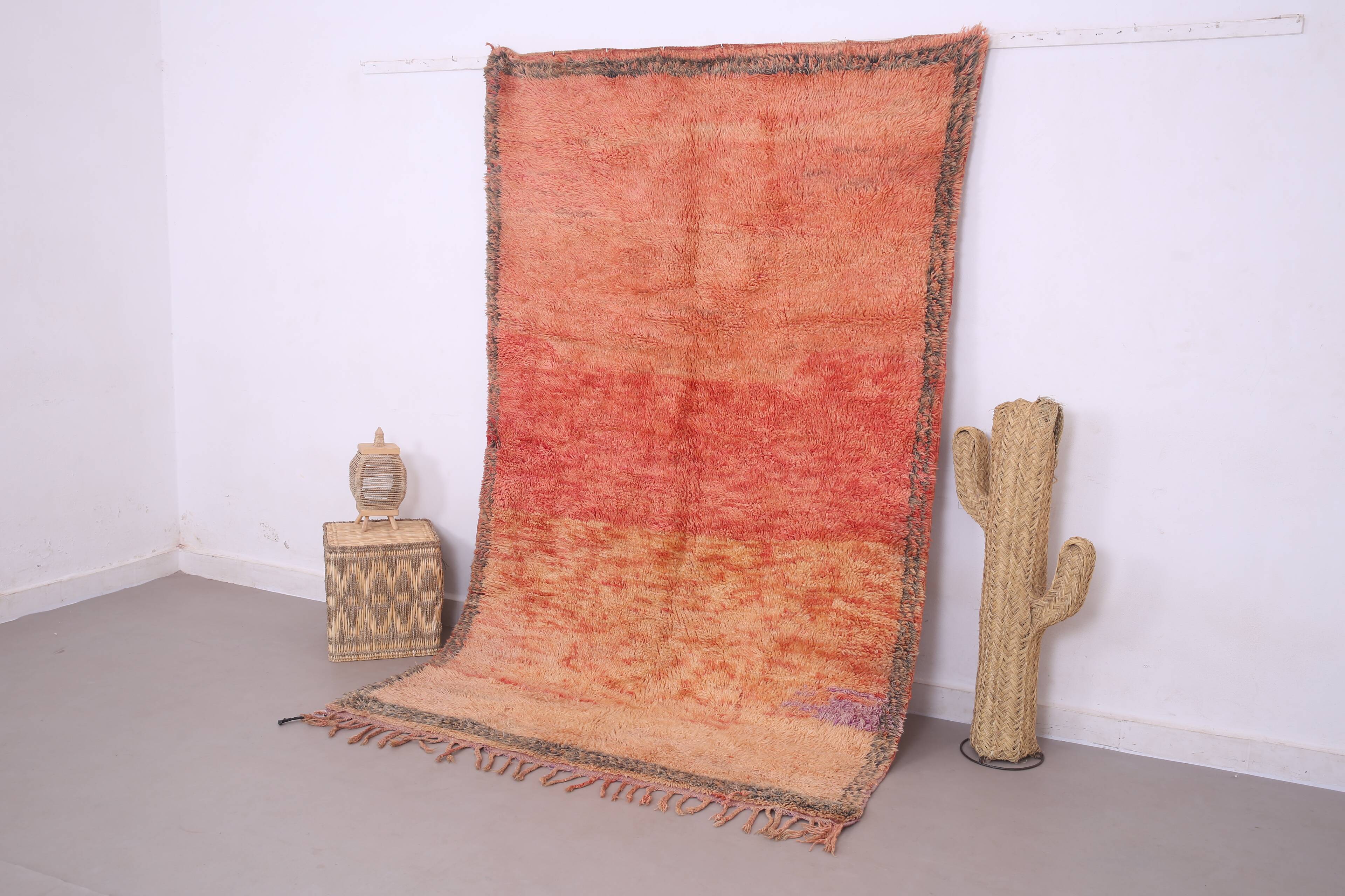 Peach Vintage Moroccan Rug 160 x 260 cm - Berber Wool Rug - Handmade Rug
