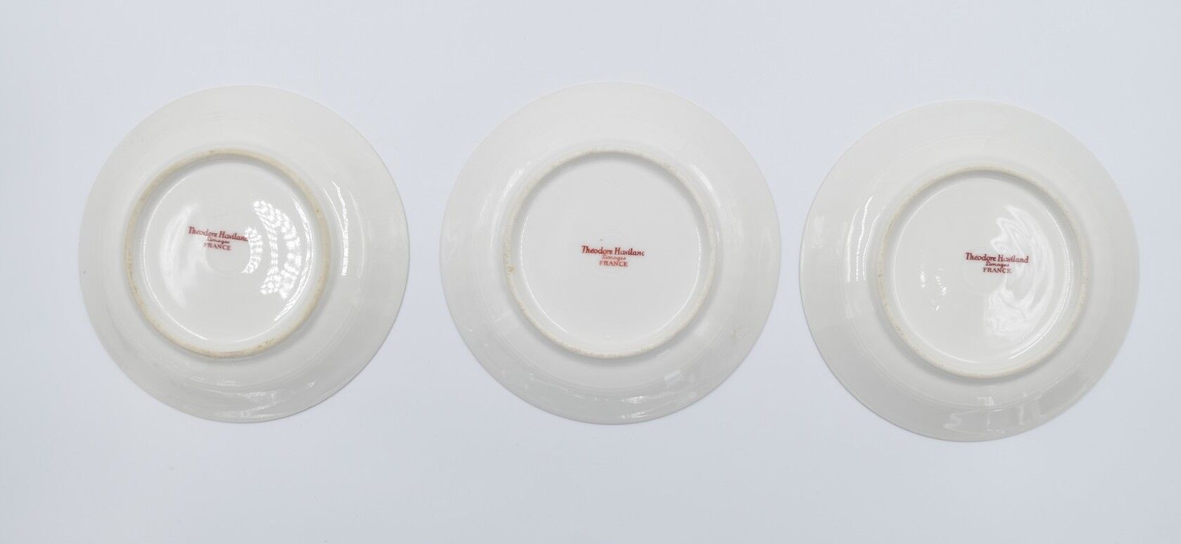 Three cups and under porcelain tea cups from Limoges Haviland barbed-wire décor