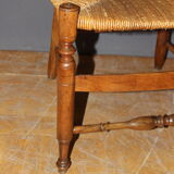 Pair of straw armchairs in cherry wood Directoire early XIX