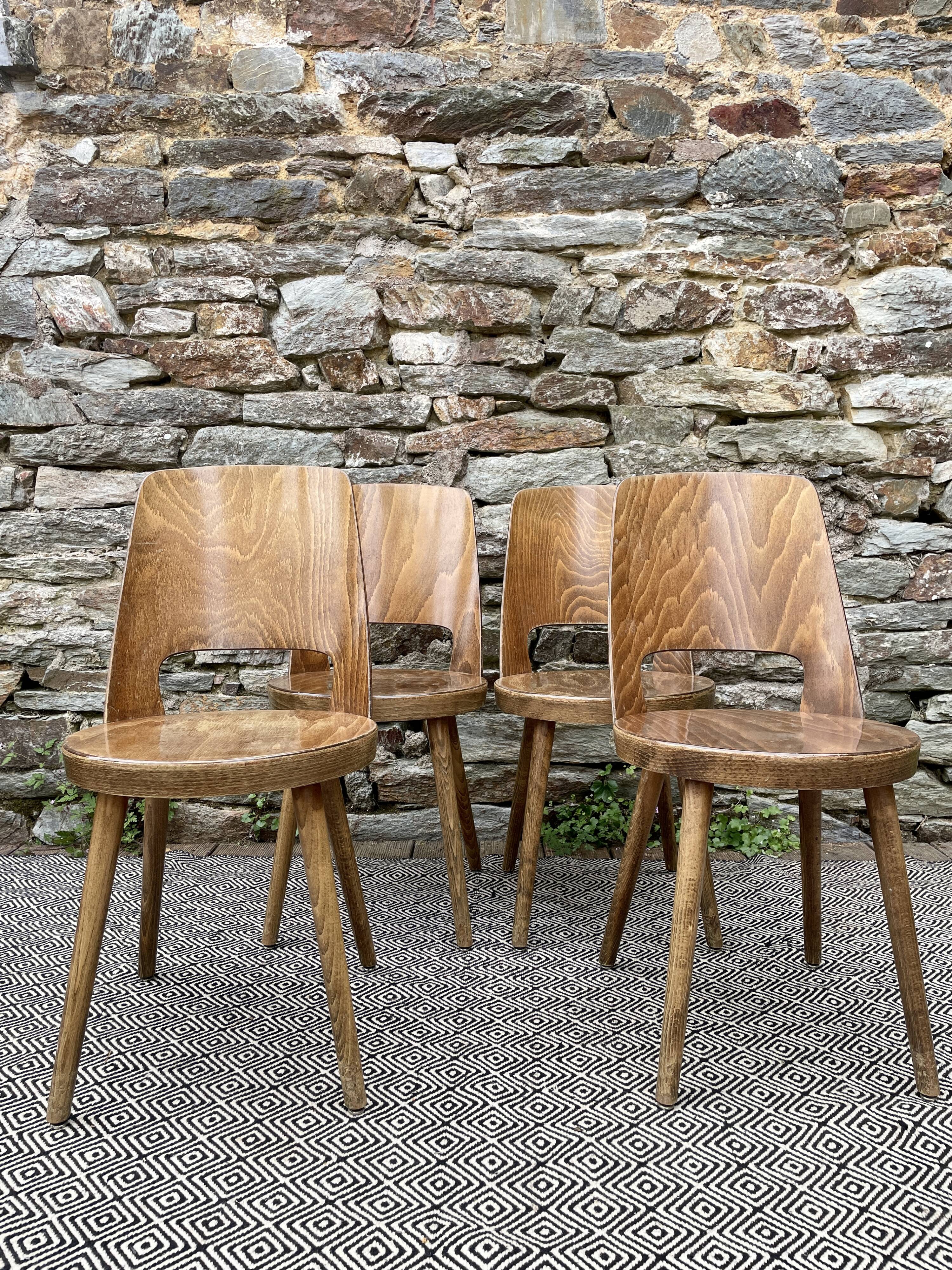 Set of 4 Baumann bistro chairs Mondor model