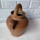 Vintage handmade brown glazed stoneware gargoulette.