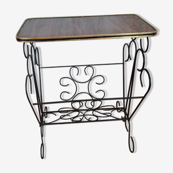 Table d'appoint porte revue vintage