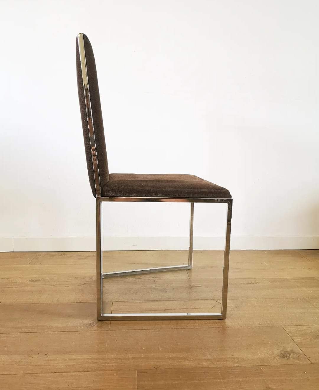 Set of 4 metal chairs and fabrics from the 80s