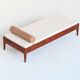 Scandinavian daybed in teak, wool and leather Denmark 1960