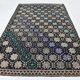 Tapis Kilim en laine bleu et noir fait main, 194 x 305 cm