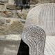 Large painted wicker armchair, 20th century, winter garden