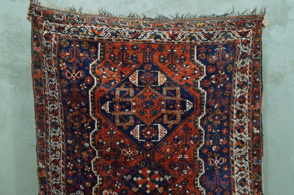 Antique Persian Shiraz carpet, 1900s, 225x162 cm