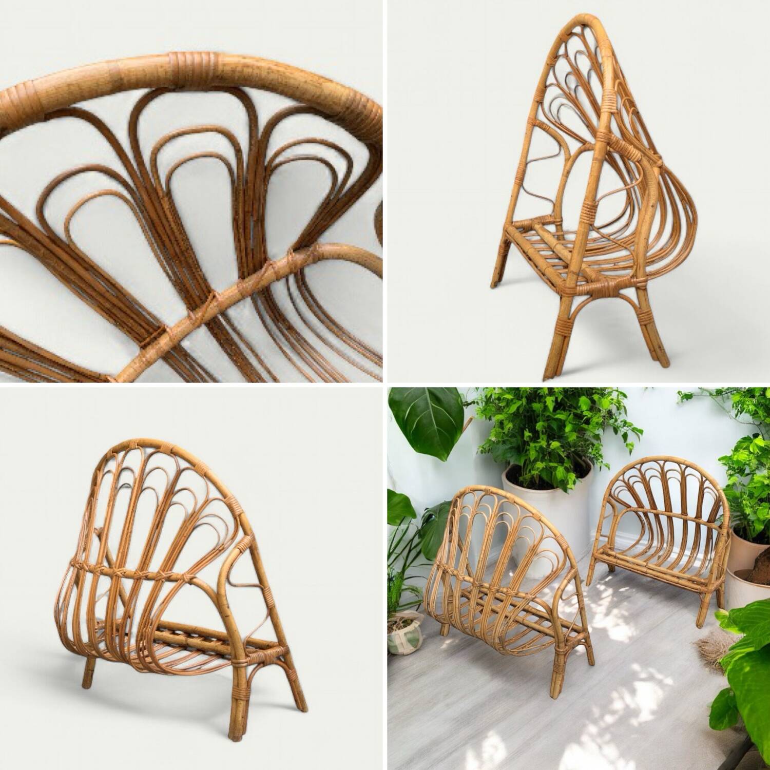 Children's rattan basket bed 1960