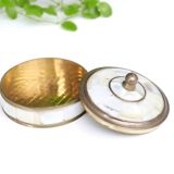 Brass box, mother-of-pearl décor, 60s