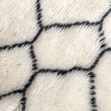 Moroccan Berber carpet M'rirt ecru with black graphic patterns 312x208cm