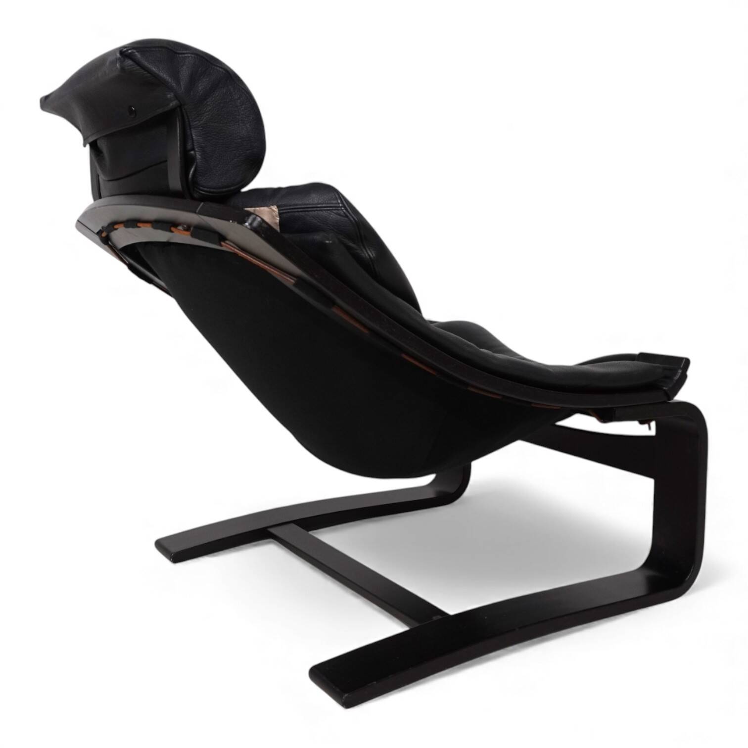 Nelo Kroken leather lounge chair by Åke Fribytter, 1970
