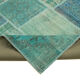 Hand-knotted oriental vintage 205 cm x 300 cm turquoise patchwork carpet