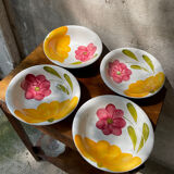 Set of 4 floral plates
