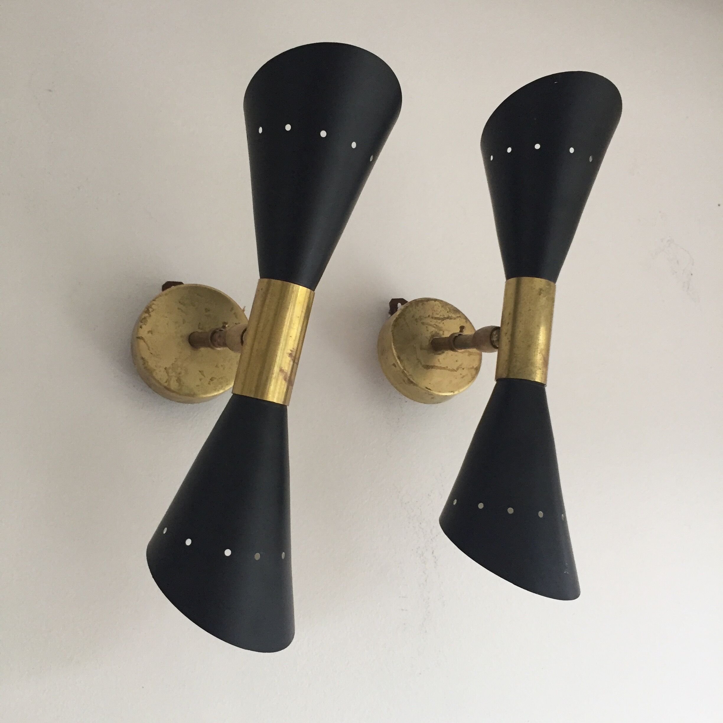 Wall lamps in the style of Italian creations of the 50s