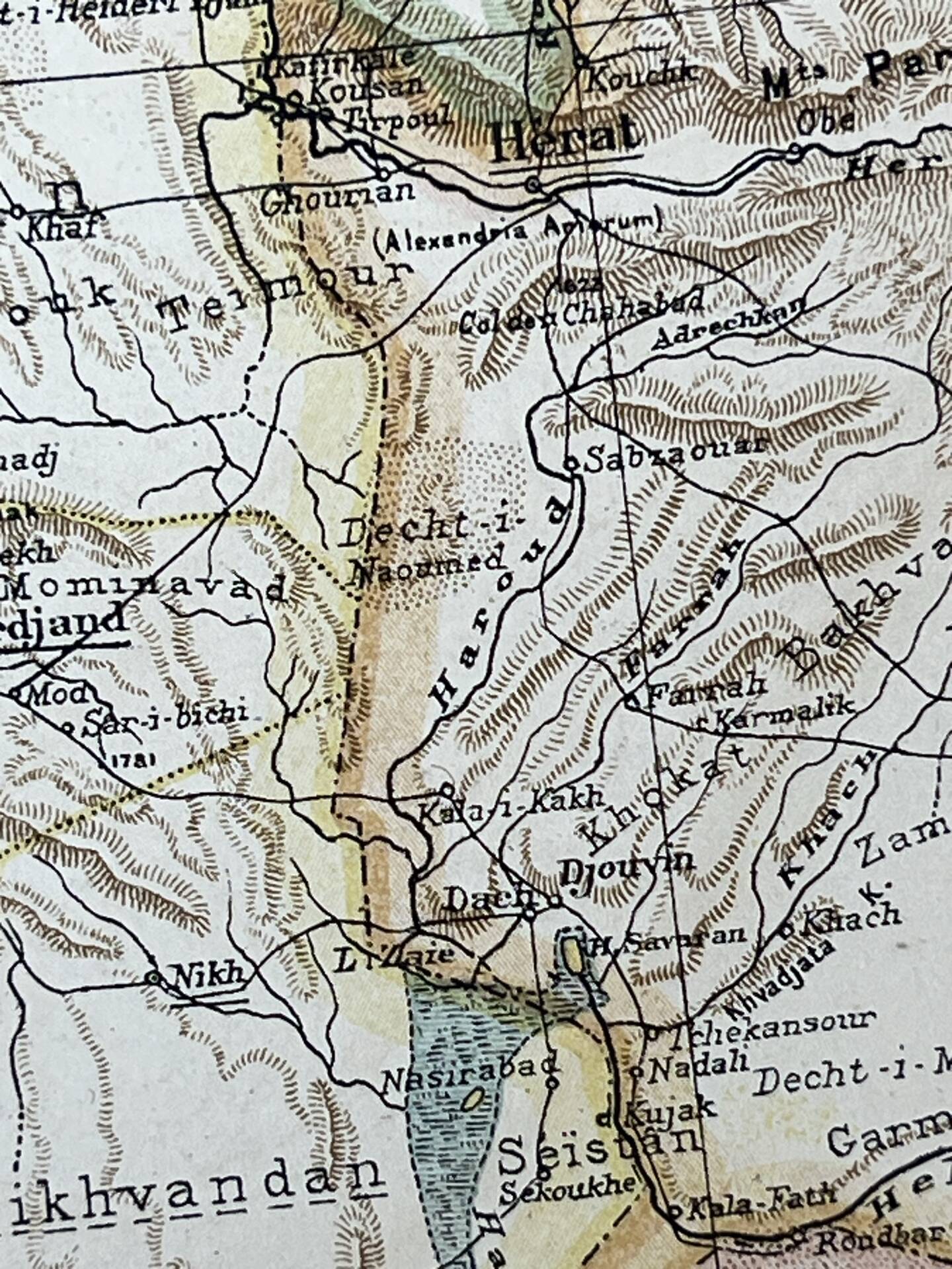 Carte originale Caucase et Pamir 53x37cm - 1905