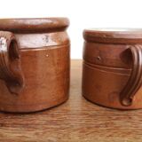 Set of two vintage stoneware pots